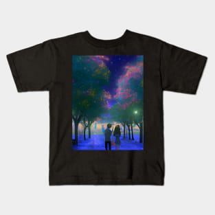 Couple Nighttime Walk Kids T-Shirt